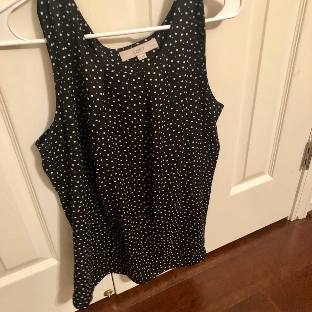 Loft Navy Polka Dot Tank
